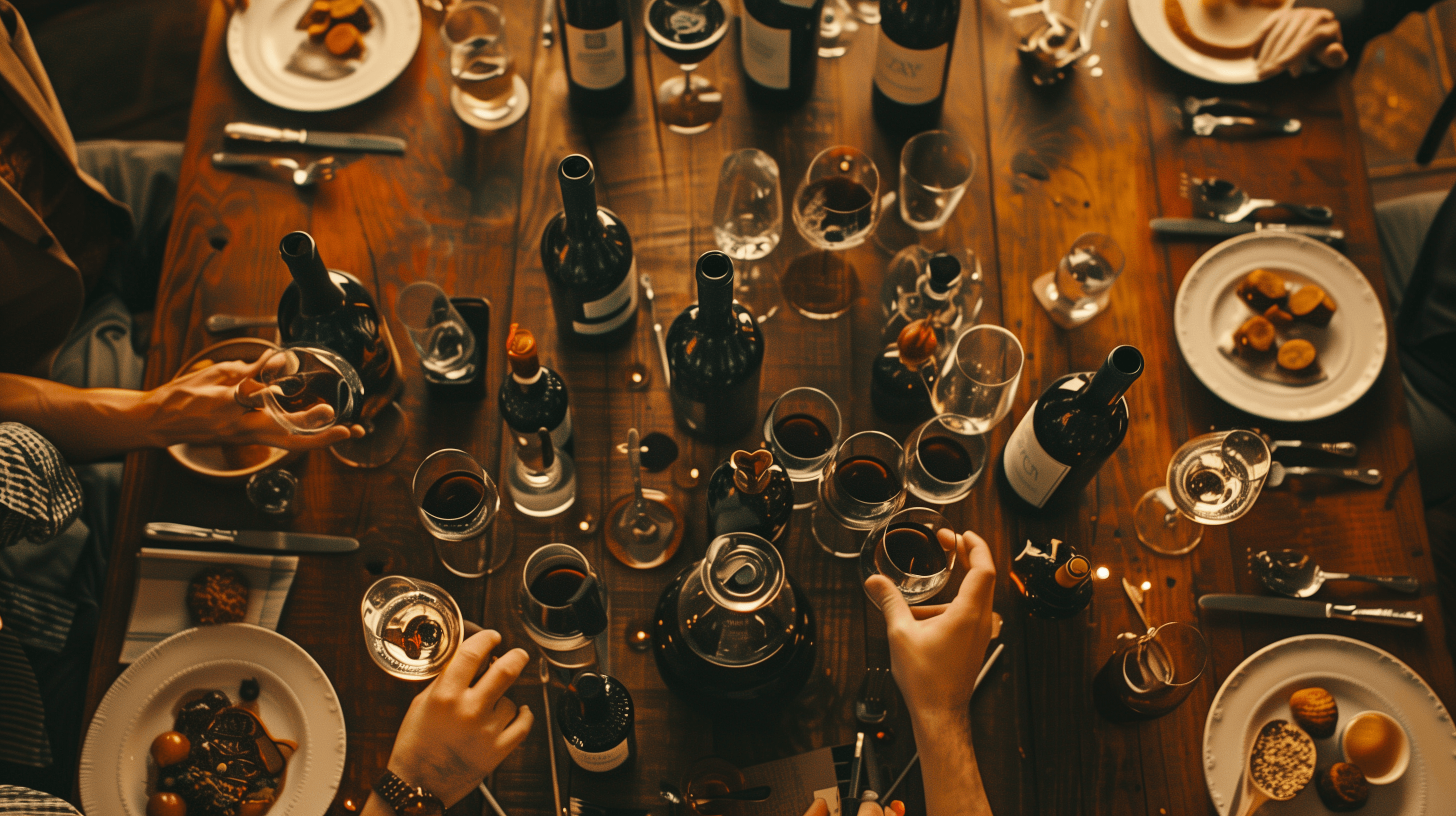 Elegant dinner setting with wine, symbolizing a sophisticated dining experience.
